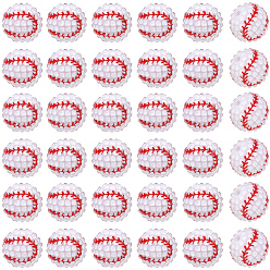 Baseball 40 piezas de cuentas de resina acrílica opacas con temática deportiva, béisbol, 20 mm, agujero: 2.5 mm