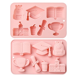 Pink 2Pcs College Theme Silicone Molds, Pink, 12×18.9×2.1cm