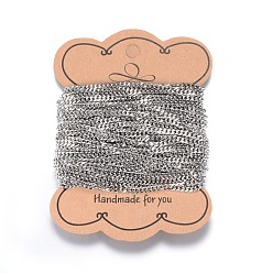 Нержавеющая Сталь Цвет Устойчивы к потускнению 304 витые цепи из нержавеющей стали цепи для панцирного крепления, несварные, для изготовления ювелирных изделий, цвет нержавеющей стали, 4x2.5x1 мм, около 32.8 футов (10 м) на карту