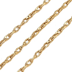 Настоящее золото 18K 304 цепи с витыми звеньями из нержавеющей стали, ионное покрытие (ip), несварные, с катушкой, реальный 18 k позолоченный, 6x3.5x1.5 мм