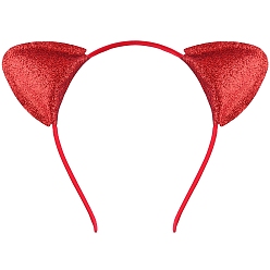 (123L) Белый крем непрозрачный блеск Резинки для волос из ткани с кошачьими ушками для женщин, огнеупорный кирпич, 140x120 мм