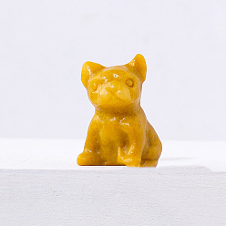 Топаз Нефрит Статуэтка собаки из натурального топаза из нефрита, украшения из энергетических камней, 20x30 мм