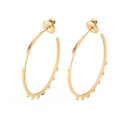 Настоящее золото 14K 304 Выводы серьги из нержавеющей стали шпилька, провод уха, со спинкой серьги / ушной гайкой и петлей, реальный 14 k позолоченный, 30.5x30x1 мм, отверстие : 1 мм, штифты : 0.8 мм