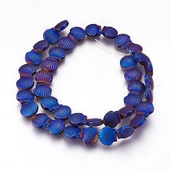 со Синим Покрытием Гальванические немагнитная синтетический гематит бисер пряди, матовые, оболочка, с покрытием синим, 10.5x10x4 мм, отверстие : 1 мм, около 40 шт / нитка, 15.55 дюйм (39.5 см)