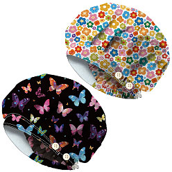 Mixed Shapes 2 шт. 2 стили хлопковые регулируемые набивные шапки с принтом рабочие кепки для женщин и мужчин, с кнопкой, разнообразные, внутренний диаметр: 400~600 мм, 1 шт / стиль