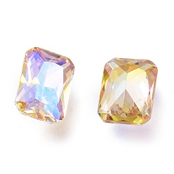 Райский Свет Кубического циркония указал назад кабошоны, прямоугольник граненый, райский блеск, 8x6x3 мм