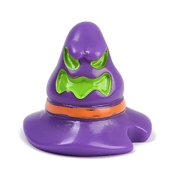 Hat Украшения дисплея смолы хэллоуина, для украшения рабочего стола домашнего офиса, фиолетовые, ведьма шляпа, 26x26.5x22 мм