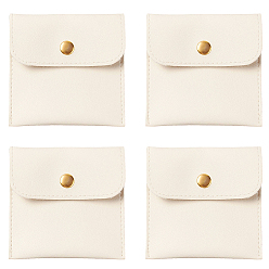 Льняное Полотно 5шт. сумки для хранения ювелирных изделий из искусственной кожи pu, с пуговицами золотистого цвета, квадратный, белье, 7.9x8x0.75 см