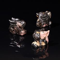 Родохрозит Украшения дисплея натурального родохрозита, украшение домашнего офиса, кролик, 55 мм