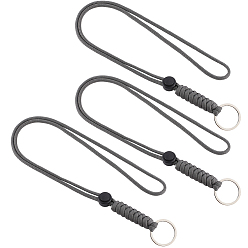 Серый Брелки из полиэстера, с железными разрезными кольцами, серые, 460x30x12.5 мм