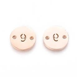 Number Numbers 304 Stainless Steel Links, PVD Vacuum Plating, for Craft Jewelry Making, Flat Round, Rose Gold, Num.9, 10x1mm, Hole: 1.4mm