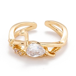 Золотой Латунные микро проложить манжеты кольца кубического циркония, открытые кольца, долговечный, Морская черепаха, золотые, размер США 6 3/4 (17.1 мм), 4.5 мм