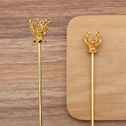 Золотой Цветок сплав волос палочка поиск, аксессуары в древнем стиле ханьфу для женщин, золотые, 120 мм