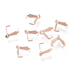 Розовое Золото 304 нержавеющей стали ледоруб прижимные поручительств, розовое золото , 8x7.5x3 мм, отверстия: 1.6 мм, штифты: 1 мм