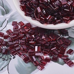 (TL304) Garnet Gold Luster MIYUKI TILA Beads, Japanese Seed Beads, 2-Hole, (TL304) Garnet Gold Luster, 5x5x1.9mm, Hole: 0.8mm, about 5900pcs/500g