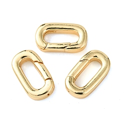 Настоящее золото 18K Латунные пружинные кольца, овальные, без кадмия и без свинца, долговечный, стойки покрытие, реальный 18 k позолоченный, 14x8x2.6 мм