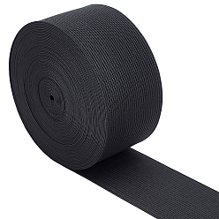 Black Flat Elastic Rubber Band, Webbing Garment Sewing Accessories, Black, 50mm