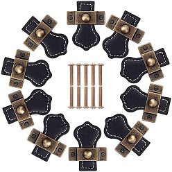Black PU Leather Drawer Handles, Door Pull Handles, Cabinet Pull Strap, with Screws, Black, 48x37x9mm, Hole: 3mm, Screw: 23.5x7.5mm