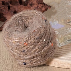 Светло-коричневый Мохеровая пряжа с пайетками, для ткачества, вязание крючком, загар, 1.5 мм, около 50г/моток