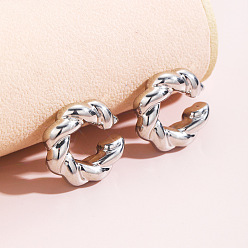 Платина Серьги-каффы из сплава в форме буквы С для женщин, платина, 30 мм