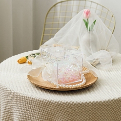 Бежевый Акриловая подарочная упаковочная коробка, прозрачная коробка конфет, бежевые, 13x12.5x12.5 см