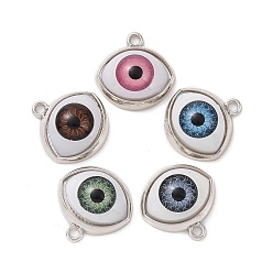 (52) Непрозрачная лаванда Акриловые панданты из платинового сплава, злые глаза, разноцветные, 17x16.5x7~7.5 мм, отверстие : 1.5 мм