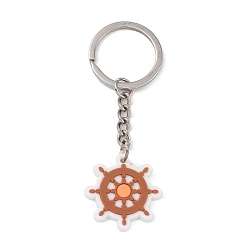 Anchor & Helm Cartoon PVC Pendant Keychain, with Iron Keychain Findings, Anchor & Helm, 7.9cm