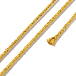 (932FM) Темно-синий аква-матовый с подкладкой 20м плетеный шнур из полиэстера для изготовления ювелирных изделий, круглые, темно-золотистые, 2 мм, около 21.87 ярдов (20 м) / рулон