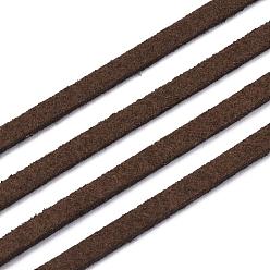 Saddle Brown Faux Suede Cords, Faux Suede Lace, Saddle Brown, 1/8 inch(3mm)x1.5mm, about 100yards/roll(91.44m/roll), 300 feet/roll