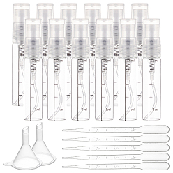 Clear Empty Portable Glass Spray Bottles, Fine Mist Atomizer, with Plastic Dust Cap, Refillable Bottle, Clear, 14x76mm, Capacity: 5ml, 38pcs/box