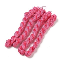 Magenta Cordon tressé en nylon, Cordon à nouer chinois pour la création de bijoux en perles et macramé., magenta, 1mm, environ 26 m / paquet, 10 faisceaux / sac, environ 284.34 yards (260m)/sac.