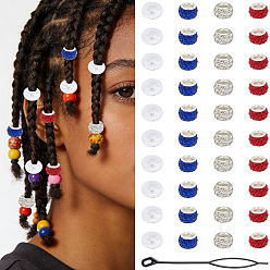 (52) Непрозрачная лаванда 3шт. акриловые заколки для создания пучка, инструмент для укладки волос, с 60шт. стразами из полимерной глины, европейскими бусинами с крупным отверстием и 20шт. акриловыми бусинами, на день независимости, разноцветные, 120x9x1.5 мм, отверстие : 7x3 мм, 3 шт