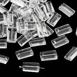 Прозрачный К 9 стекло, имитация Австрийские кристаллические шарики, класс AAA, граненые, прямоугольные, прозрачные, 8x14x5.5 мм, отверстие : 0.9~1 мм