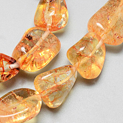 Citrine Natural Citrine Beads Strands, Dyed & Heated, Nuggets, 10~30x10~20x5~12mm, Hole: 1mm, about 21pcs/strand, 15.7 inch