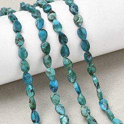 Натуральная Бирюза Бусины из натуральной бирюзы , слеза, граненые, 6x4x2.5 мм, отверстие : 0.6 мм, около 62~68 шт / нитка, 15.16~15.55'' (38.5~39.5 см)