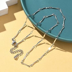 Нержавеющая Сталь Цвет 304 ожерелья из витых цепочек из нержавеющей стали, цвет нержавеющей стали, 17.72 дюйм (45 см) в длину + 47 удлинитель мм