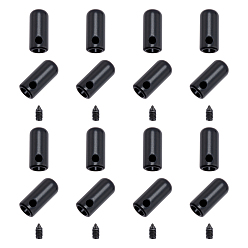 Negro Zinc tapas de los extremos de la aleación, columna, electroforesis negro, 13x5.5 mm, agujero: 2 mm, diámetro interior: 3.5 mm, 30 conjuntos