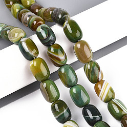 Желто-Зеленый Природный агат бисер нитей, окрашенные, баррель, желто-зеленый, 16~18x12~13.5 мм, отверстие : 1 мм, около 22 шт / нитка, 15.35 дюйм (39 см)