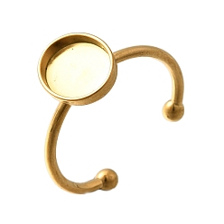 Золотой 304 компоненты открытого кольца манжеты из нержавеющей стали, настройка кольца колодки, овальные, золотые, овальный : 11.5x9.5 mm, регулируемый, лоток : 10.5x8.5 мм