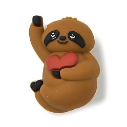 Sloth Силиконовые бусины, коричневые, фокусные бусы, леность, 29x20.5~21x14.5 мм, отверстие : 2 мм