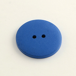 Mixed Color 2-Hole Flat Round Wooden Buttons, Large Buttons, Dyed, Mixed Color, 40x4mm, Hole: 4mm, about 170pcs/500g