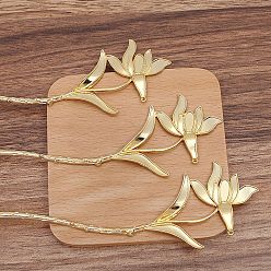 Золотой Поиск палочек для волос из сплава в старинном стиле, для ювелирных украшений своими руками, цветок, золотые, 180x47 мм, 10 шт / комплект