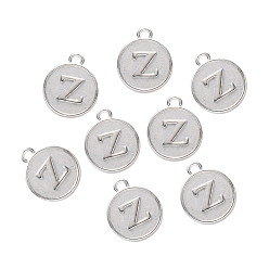 Letter Z Сеттинги для кулона(кабошонов), сплав, для эмали, без кадмия и без свинца, плоские круглые с буквы, платина, letter.z, 14x12x2 мм, отверстие : 1.5 мм
