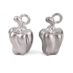 Нержавеющая Сталь Цвет 304 подвески из нержавеющей стали, очарование болгарского перца, цвет нержавеющей стали, 17.5x10x10 мм, отверстие : 2.4 мм