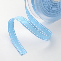 Light Sky Blue Grosgrain Polyester Ribbons for Gift Packings, Light Sky Blue, 3/8 inch(9mm), about 100yards/roll(91.44m/roll)