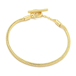 Настоящее золото 18K 3мм латунные круглые браслеты в европейском стиле со змеиной цепочкой для изготовления ювелирных изделий, без кадмия, без никеля и без свинца, с Переключить застежками, реальный 18 k позолоченный, 7-3/4 дюйм (19.8 см)