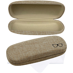 Бежевый 1Овальные полиэстеровые чехлы для очков, с тканью для чистки очков из замшевого волокна 1pc, бежевые, 165x62x38 мм