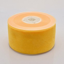 Золотистый Полиэстер бархат лента для упаковки подарка и украшения празднества, золотые, 2 дюйм (50 мм), о 20yards / рулон (18.29 м / рулон)