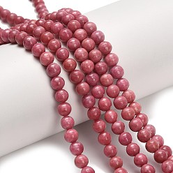 Родонит Природные родонит бисер нитей, круглые, класс А, 6.5 мм, отверстие : 0.6 мм, около 65 шт / нитка, 15.55 дюйм (39.5 см)
