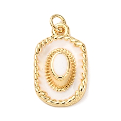 Белый Латунь эмаль подвески, стойки покрытие, долговечный, без свинца и без кадмия, реальный 18 k позолоченный, шарм шляпы, с целью перехода в кольце, белые, 22x13.5x5.5 мм, отверстие : 3.5 мм